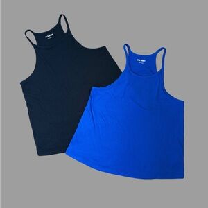 Old Navy Black and Blue Sleeveless Tops